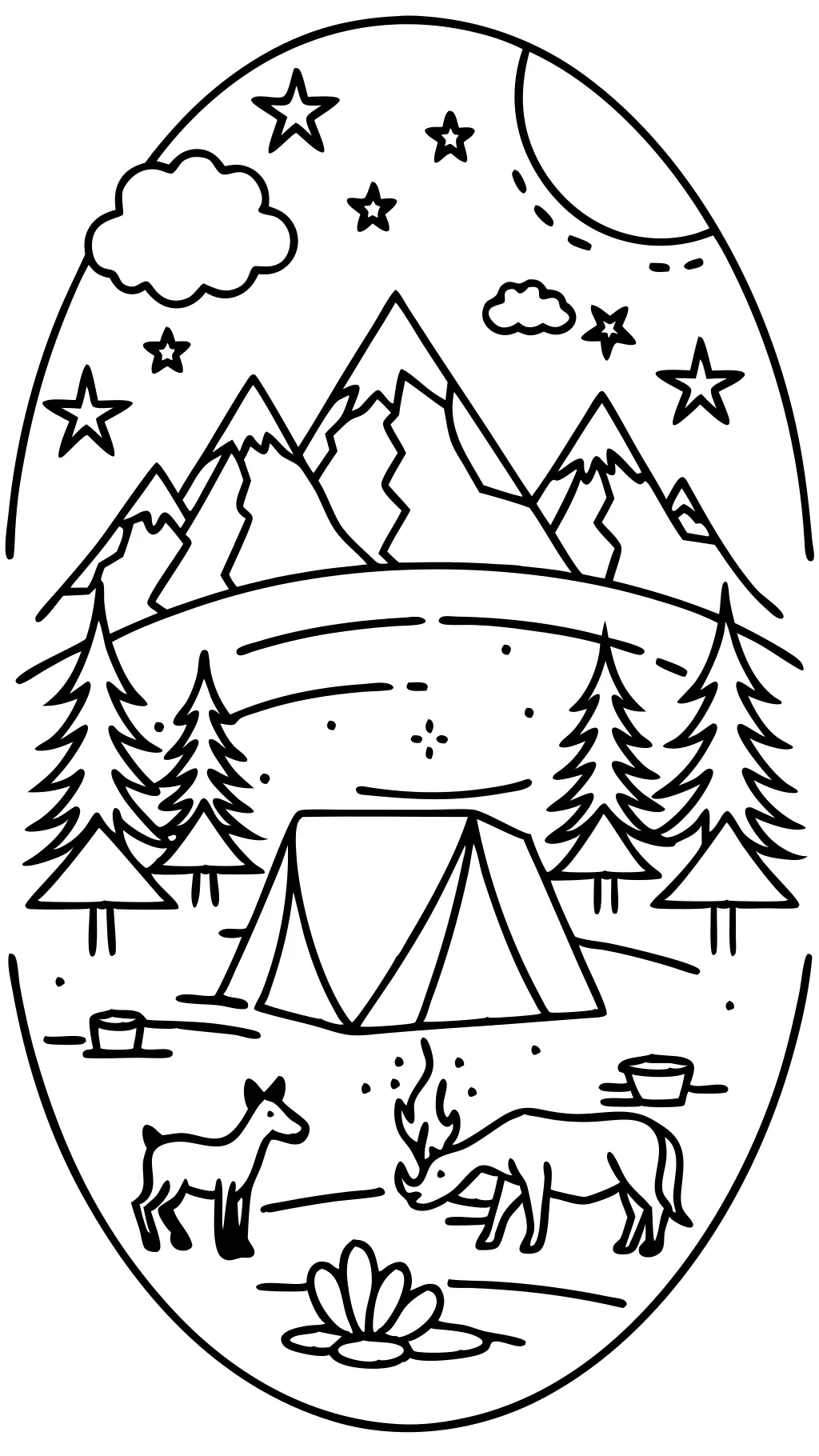 easy camping coloring pages